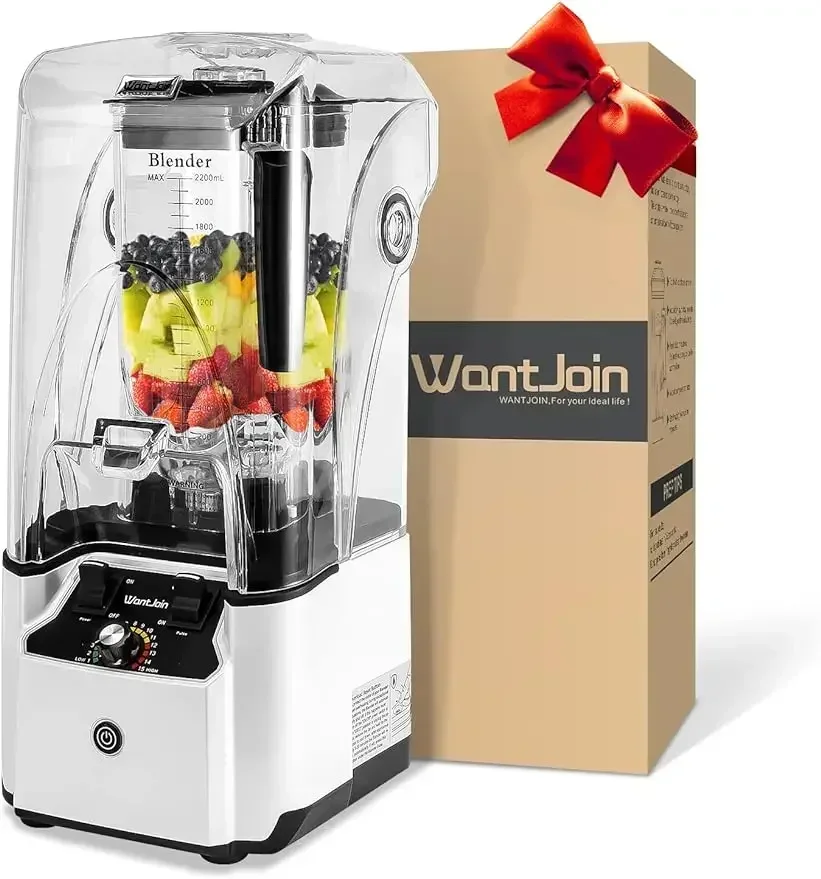 WantJoin-Professional Blender with Shield, Quiet Sound Enclosure, 2200W, Commercial, Strong and Quiet, Professional Blende