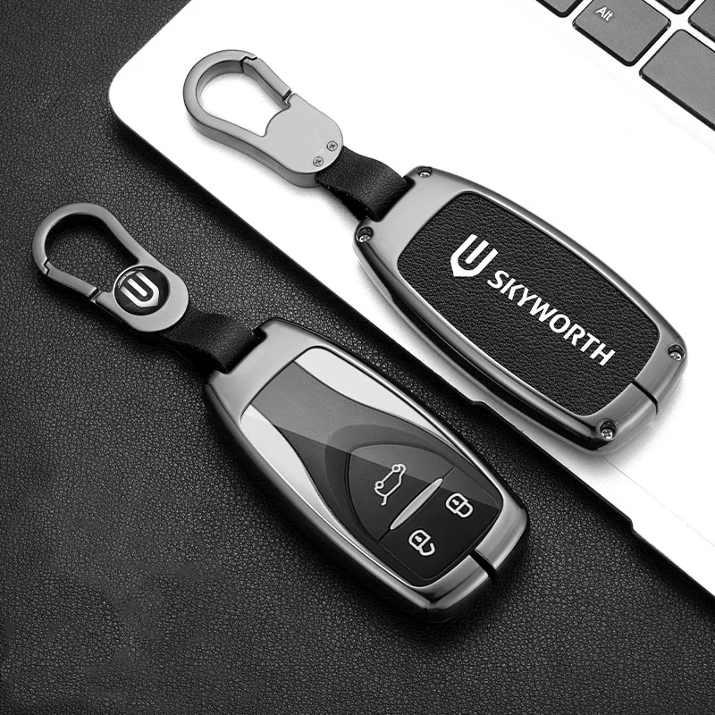 Кожаный чехол для ключей от автомобиля из сплава, сумка для Skyworth EV6 2023, чехлы для ключей HTI Skywell ET5 Dayun, автомобильный Yuehu ht-i Yuanzhi M1