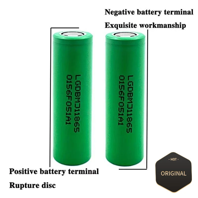 MJ1 18650 Battery 3500mAh 3.7V 10A Rechargeable High Drain Lithium Ion Cell for Power Tools, Flashlight, Vape, Camera
