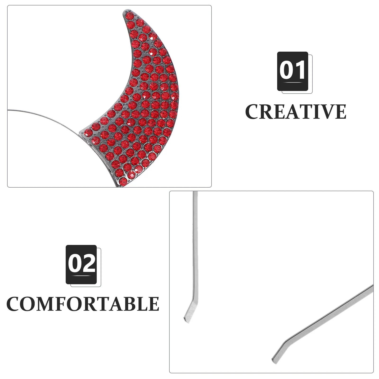 عصابة رأس على شكل قرن الشيطان، إكسسوار أزياء الهالوين، تصميم جذاب، عصابة رأس مريحة مناسبة للحفلات #3