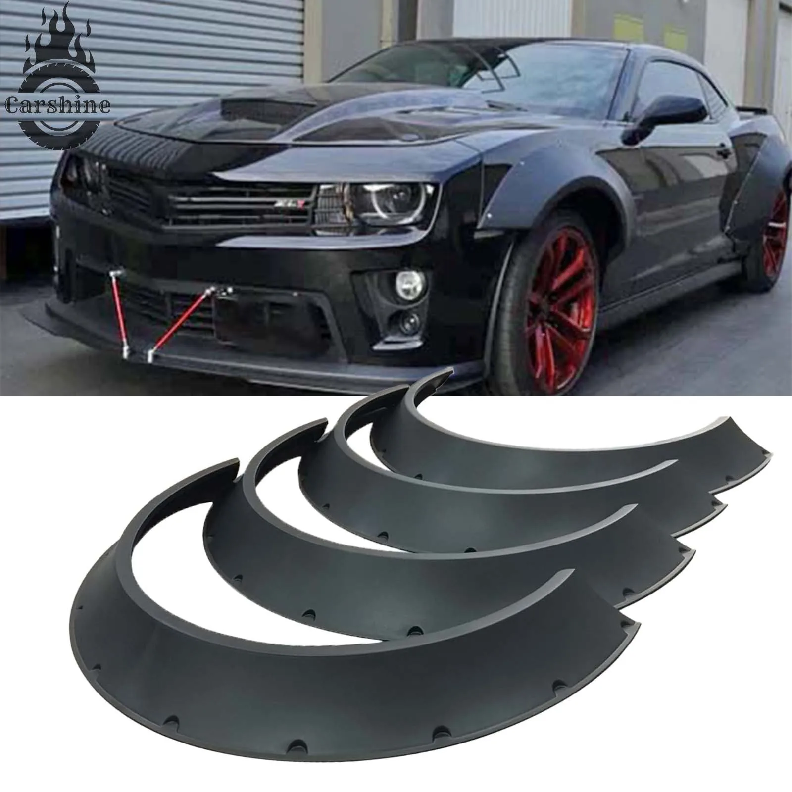 

For 2014 Chevrolet Camaro Fender Flares Wheel Arches Flexible Wide Body Kit 4PCS