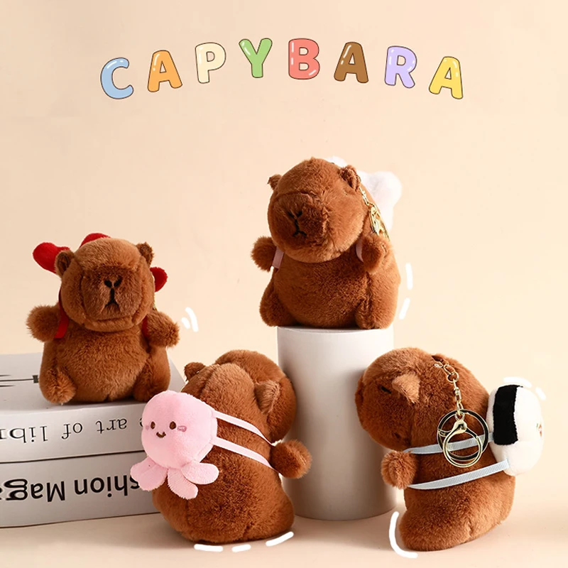 Jouets en peluche Capybara pour femmes, pendentif de sac, porte-clés mignon, décor de sac à dos pour enfants, cadeau de fête d'anniversaire, beurre moelleux, mode