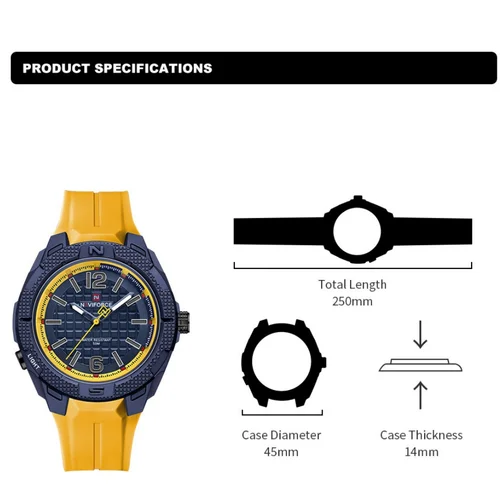 Imagen 2 del producto NAVIFORCE relojes originales para Hombre, Reloj de pulsera de cuarzo con cronógrafo luminoso de lujo resistente al agua, Reloj de regalo para Hombre