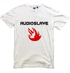 AUDIOSLAVE-Camiseta blanca con logotipo de S-XXL para hombre, Camisa de algodón con cuello redondo, alternativa, banda de Metal, Korn, Verano