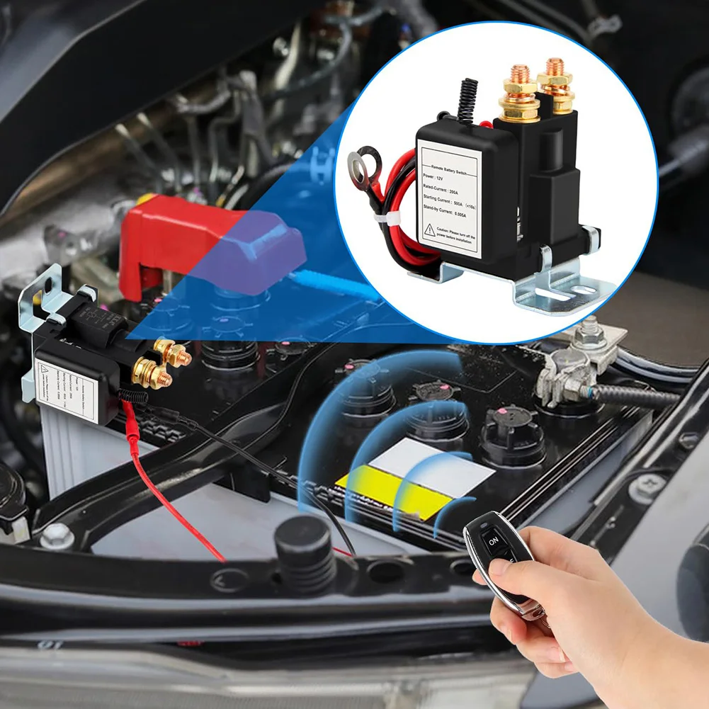 

Black Remote Battery Disconnect Switch Energy Conservation 0.005A Standby Current 200A Rated Current 500A Starting Current
