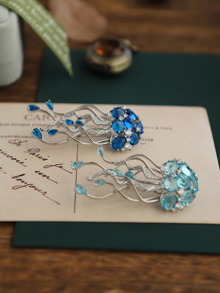 retro-sea-blue-deep-blue-copper-zinc-stone-jellyfi-brooch-women's-korean-sle-fairy-irt-collar-flower-brooch-button