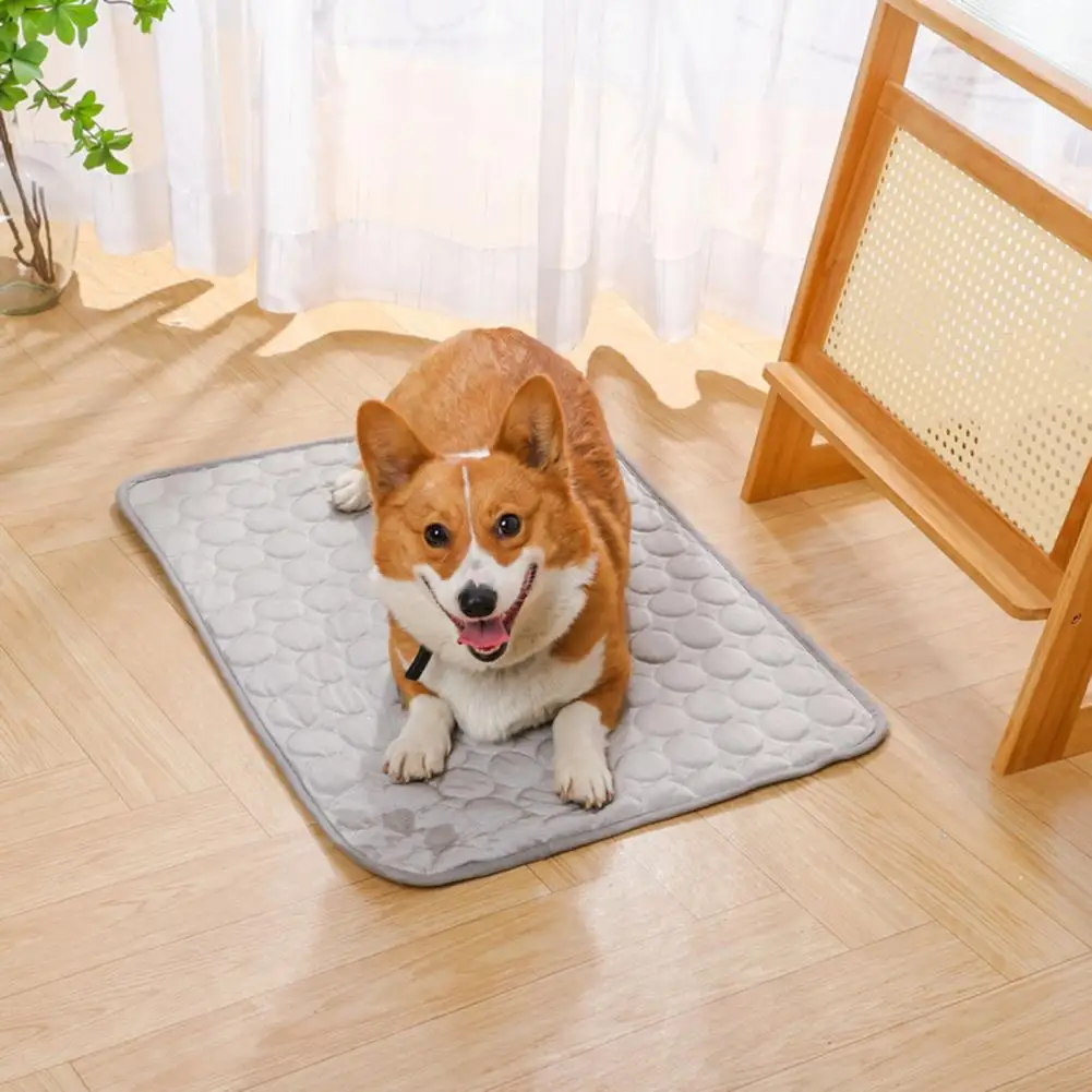 Ice Silk Dog Mat Dog Cat Mats for Summer Self-cooling Ice Silk Pet Pad for Bed Kennel Sofa Car Seat Reusable Mat for Home Travel