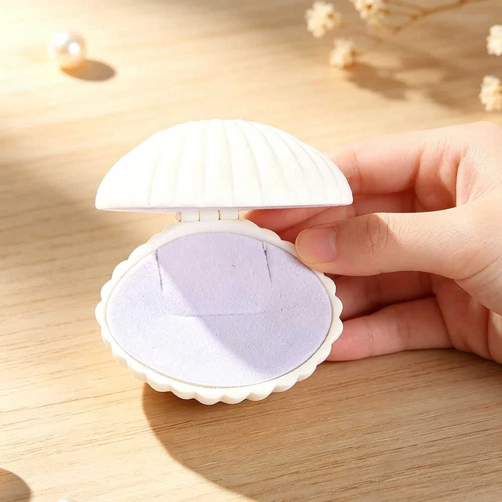 Cute White Shells Jewellery Box Mini Exquisite Ring Storage Case Boho Travel Portable Earrings Necklace Jewelry Packaging Gifts