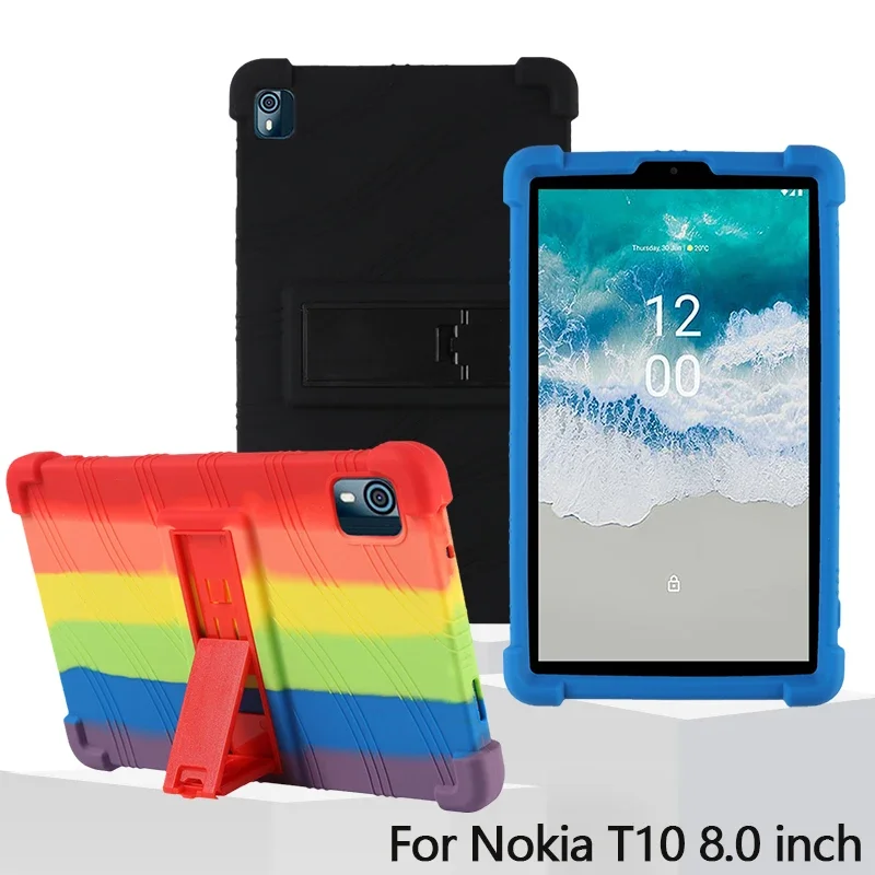 Case For Nokia T10(2022) 8.0 inch Tablet Safe Shockproof Silicone Stand Cover