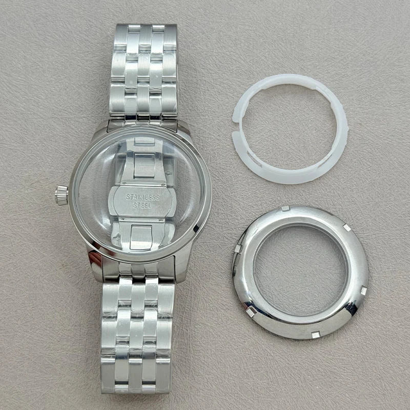 40MM Silver Presage Cocktail Time for NH35 NH38 4R 7S Movement 35mm dial Mechanical Watch Case Cocktail Case Mods Replacement