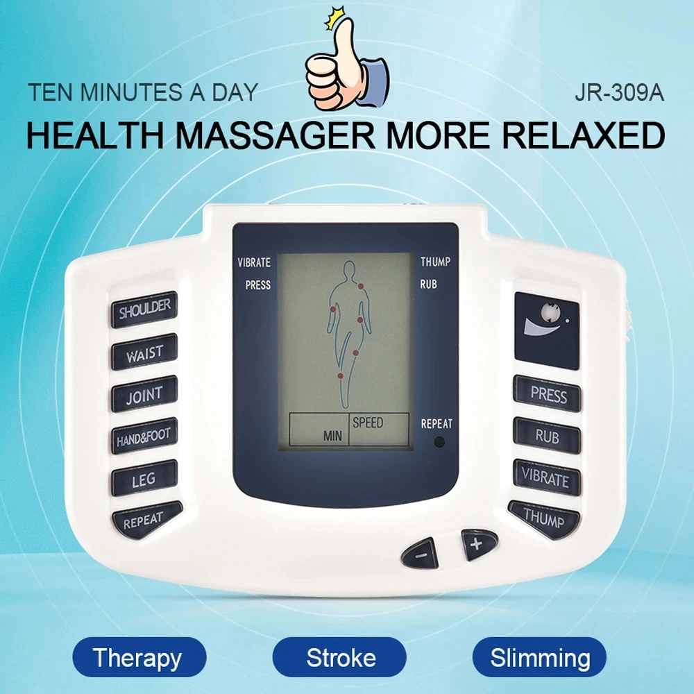 Russian Version Health Care Full Body Neck Massager Back Foot Muscle Pain Relief Therapy Slimming Massage Relaxing Tens 16 P