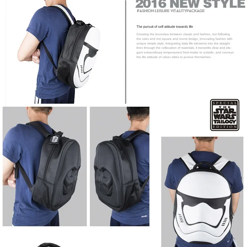 Star Wars Storm Trooper Men\'s Backpacks Oxford Waterproof Computer Bag Travel Backpack Casual Senior School Student Schoolbag