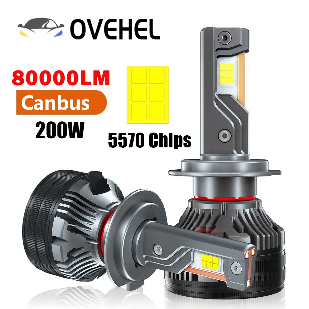 

4300K 6000K H7 H4 H8 H9 H11 LED Lamp 80000LM 200W 3 Copper Tube LED Lights For Car H1 HB3 9005 HB4 9006 9012 12V Headlight Bulb