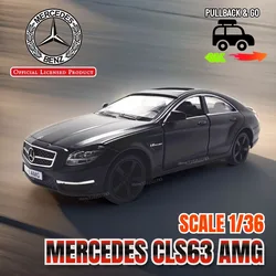 1/36 Mercedes CLS63 AMG Replica Car Model Scale Metal Diecast Miniature Pullback Vehicle Collection Xmas Gift Kid Boy Toy