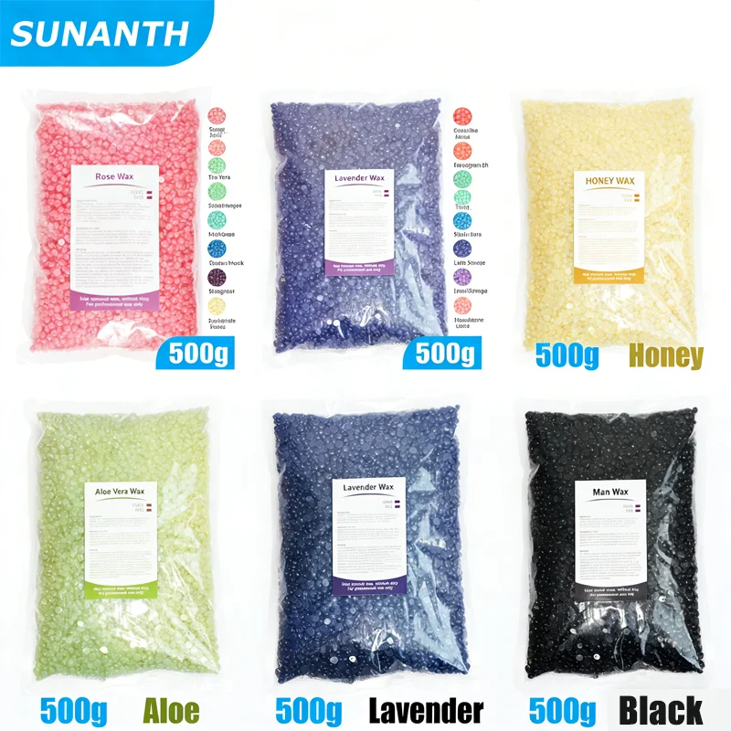 2026 Hard Wax Beans Kit 50g-500g for Wax Warmer Painless Hair Removal Fast Waxing Bikini Face Legs Professional Epilation Wax