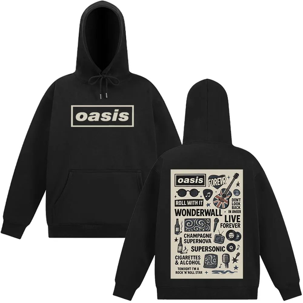 

Толстовка с рисунком O-Oasis British Rock Band 2025 для мужчин и женщин в стиле хип-хоп, повседневный пуловер с длинными рукавами, высококачественные флисовые толстовки, топ