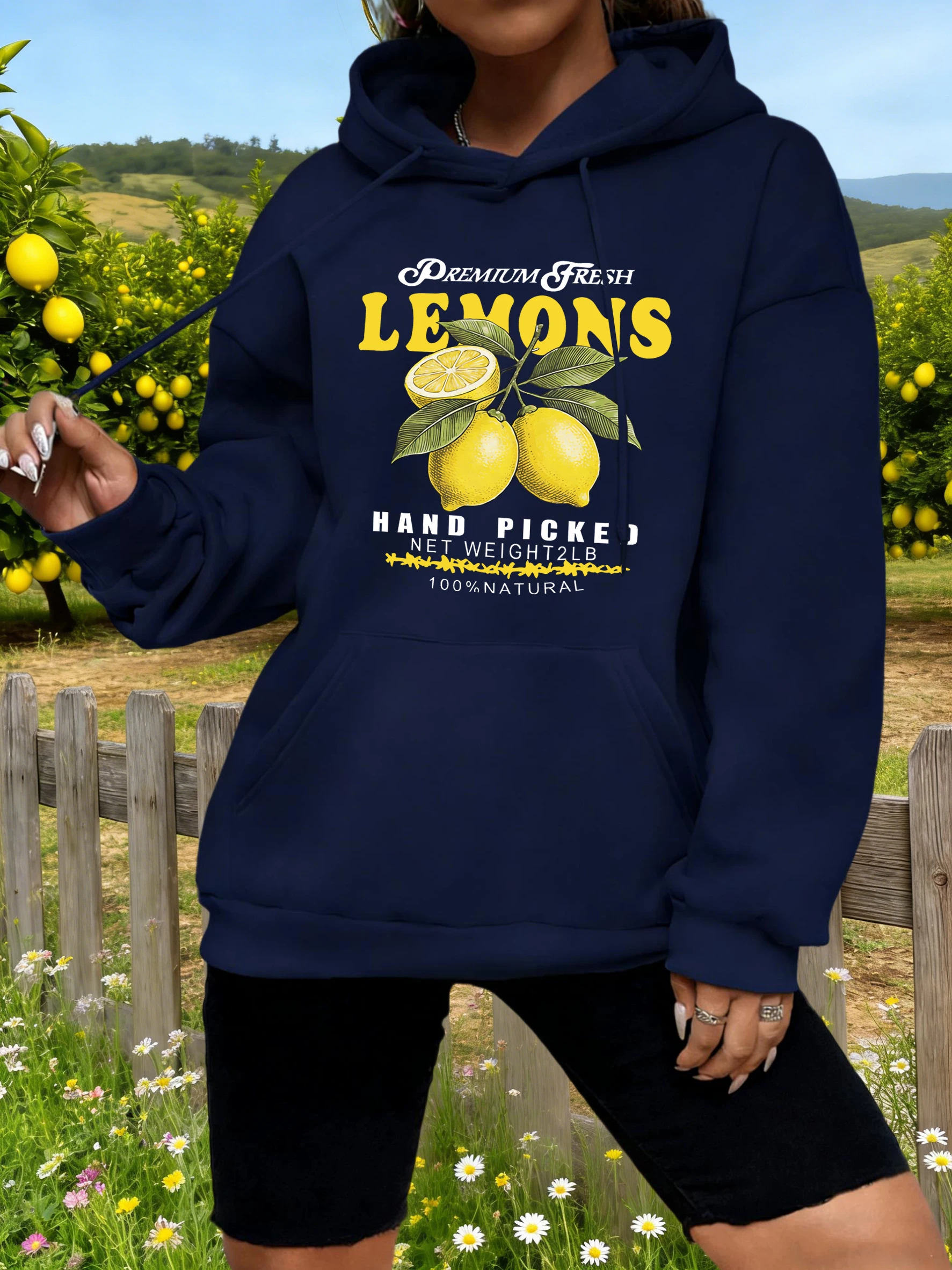 

Женская толстовка с принтом «Натуральные лимоны», универсальная, свободного кроя, флисовая, осенняя, повседневная, с капюшоном, спортивная одежда