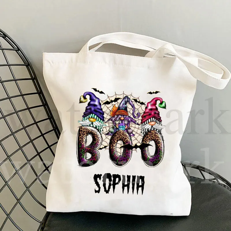 Personalised Halloween Gift Tote Bag Halloween Trick or Treat Totes Shopping Bag Halloween Accessories Shopper Best Gift for Kid