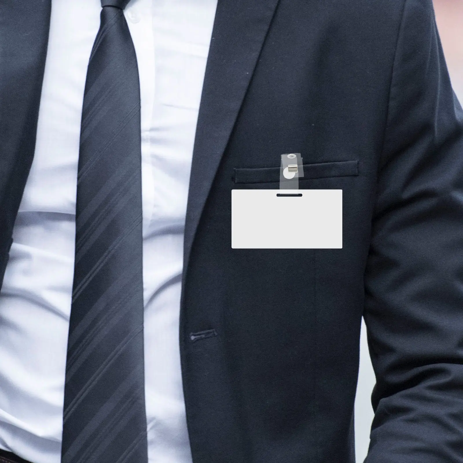 

20Pcs Metal Chest Card Clip Double Hole Name Badge Clips Easy Attachment for Id Cards Work Badge Holder Metal Chest Card Clip