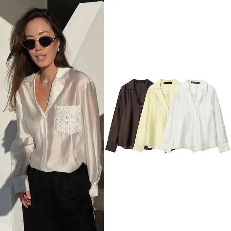 قمصان مكتب نسائية جديدة لخريف 2025 فضفاضة وأنيقة ومريحة للشارع قميص علوي للعطلات والسفر للشباب #1