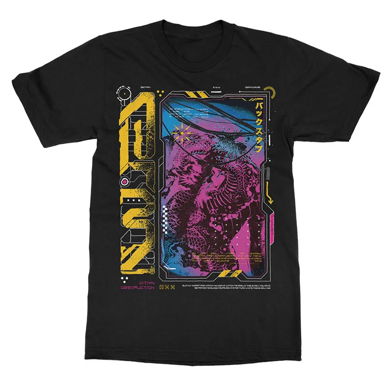 Y2k Within Destruction Band Cartoon Casual American Loose Print Men's and Women's T-shirts