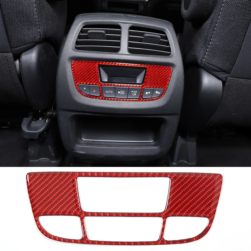 

For Honda Pilot 2015-2019 Red Soft Carbon Fiber Car Rear Exhaust Vent Switch Frame Decorative Sticker Car Accessories