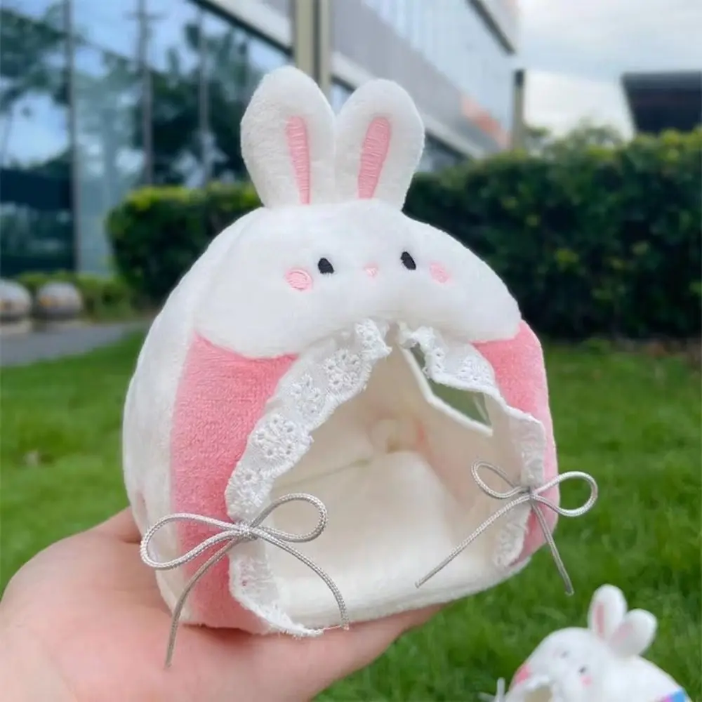 Cute Soft Doll Tent Fluffy Texture Micro Scene Layout Rabbit Toy Pet Safe Material Dollhouse Size Soft Nest For Small Pets