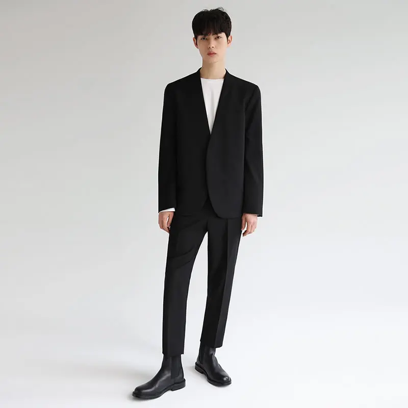 ربيع الخريف الرجال بدلة Nel Jaet عادية متعددة الاستخدامات Sli Briti Sle لا زر طويل Sve الوقوف صالح Faionable