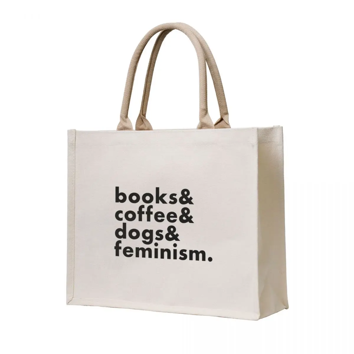 

Books Coffee Dogs Feminism Tote Bag hand bags reusable grocery bags cloth bag woman