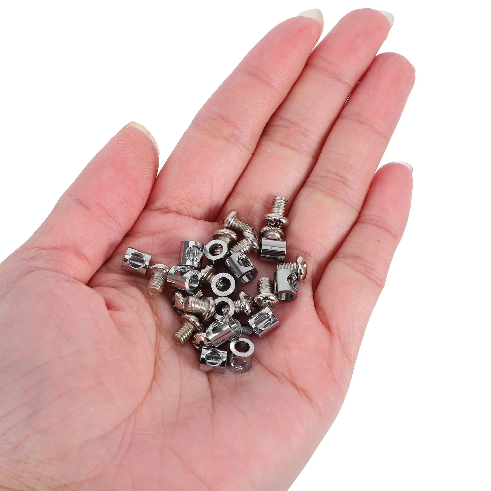 

30Pcs Double Hole Wire Rope Clamp Metal Steel Cable Clip Clips 3.5mm Hole M4 Thread Outdoor Marine Lifting Securing Cable