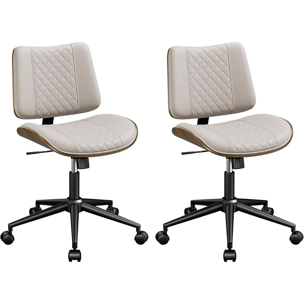 

Регулируемое поворотное эргономичное офисное кресло на колесиках с изогнутой спинкой, подходит для домашнего офиса, бежевое