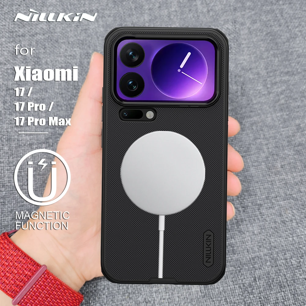حافظة Nillkin لهاتف Xiaomi Mi 17 Pro Max / 17 Pro 5G Magsafe Frosted Hard 360 Magnetic Adapt Matte غطاء خلفي كامل لهاتف Xiaomi 17