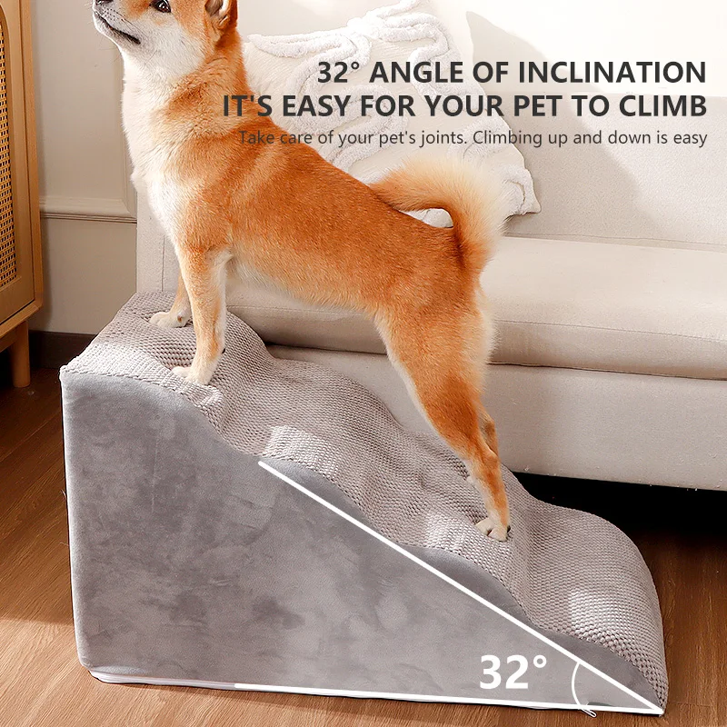 خطوات الكلاب للجراء، منحدر سلالم الكلاب الاختياري متعدد المستويات للسرير، خطوات الحيوانات الأليفة غير القابلة للانزلاق، سلم سرير أريكة قابل للإزالة والغسل