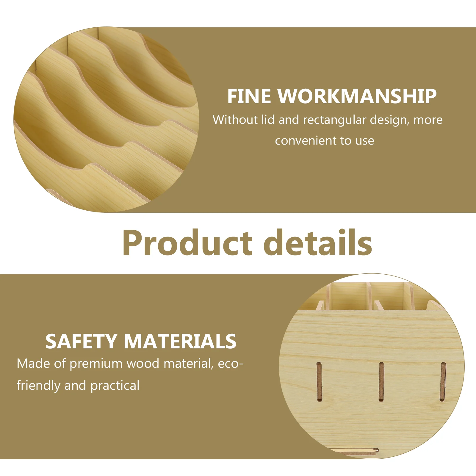 Wooden Multifunctional Storage Box Vintage Desktop Storage Simple Container for Home Living Room Bedroom