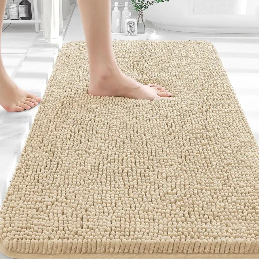 

Bathroom Rugs 36x24, Extra Soft Absorbent Chenille Bath Rugs, Rubber Backing Quick Dry, Machine Washable Bath Mats for Bathroom