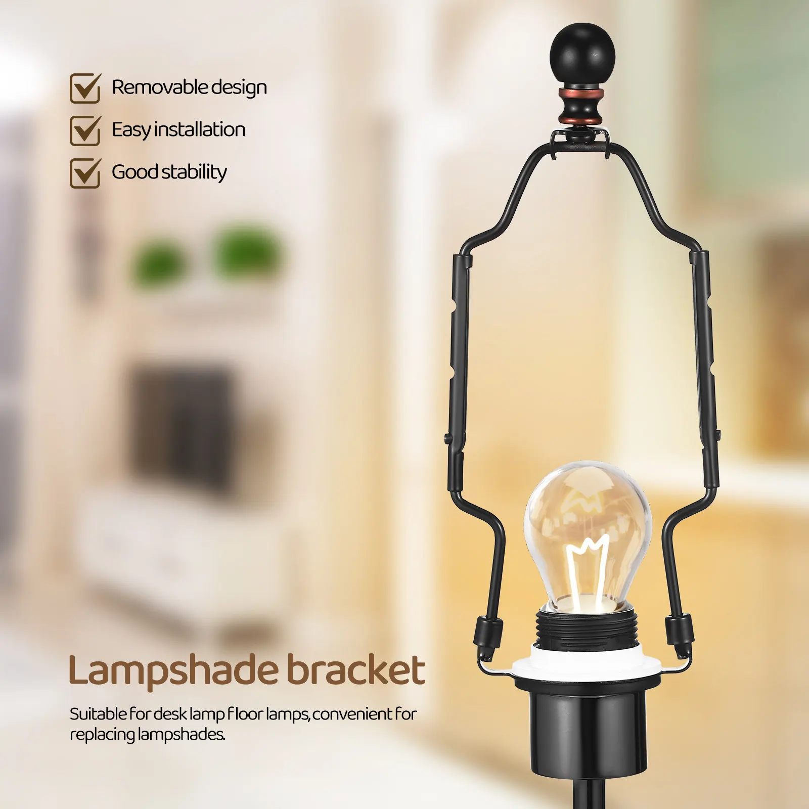 Lamp Shade Holder 2pcs Universal Fit for Table Floor Lamps DIY Lamp Kit Replacement Parts Lighting Fittings Harp Bracket