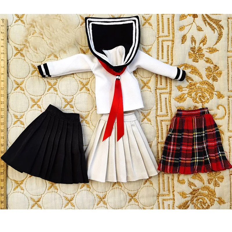 1/6 Scale Female Multiple Styles Student Jk Uniform Pleated Skirt Sailor Uniform Set for 12'' Soldier Toy Figures Body