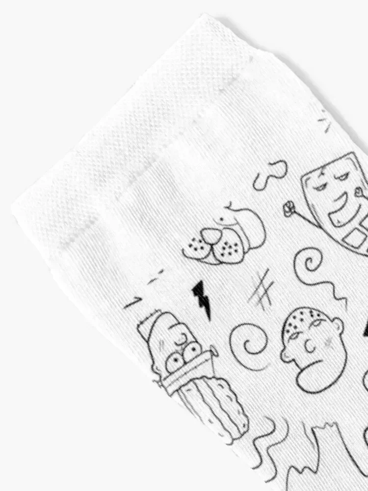 Doodles White and Black Socks essential designer brand kids funny gifts Socks For Man Women's