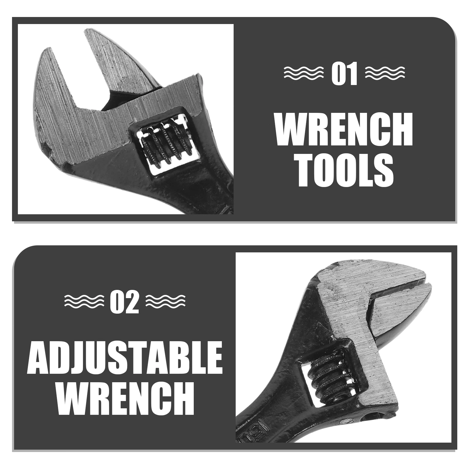 

Large Opening Adjustable Wrench Durable Multi Purpose Monkey Spanner Strong Clamping Excellent Material Good Torque Anti Slip