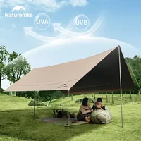 Naturehike New Camping Sun Shelter UV Waterproof PU18000 Picnic Tarp Large Space Sunshade Protective Black Coating Canopy Tent