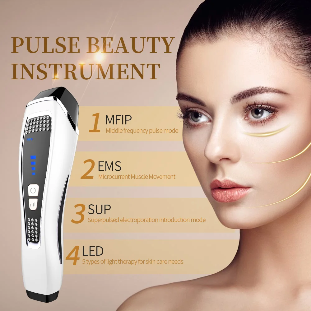 Facial Mesotherapy Electroporation LED Photon Skin Care Face Lifting Tighten Wrinkle Removal Eye Care  Skin Tightening Machine