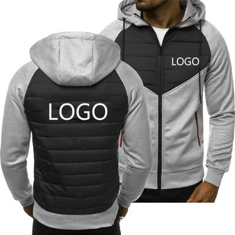 2023 New Men Hoodies Custom Logo Spring Autumn Jacket Casual Sweatshirt Long Sleeve Zipper Hoody