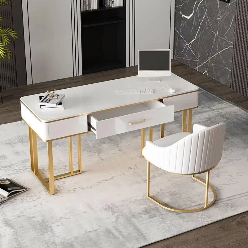 Modern light luxury metal desk, suitable for beauty salons and office buildings