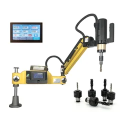 M2-M10 M3-M12 Electric Tapping Arm Drilling Machine Touch Screen Tapper Threading Tools with ISO/JIS/DIN Chuck Optional 220/110V