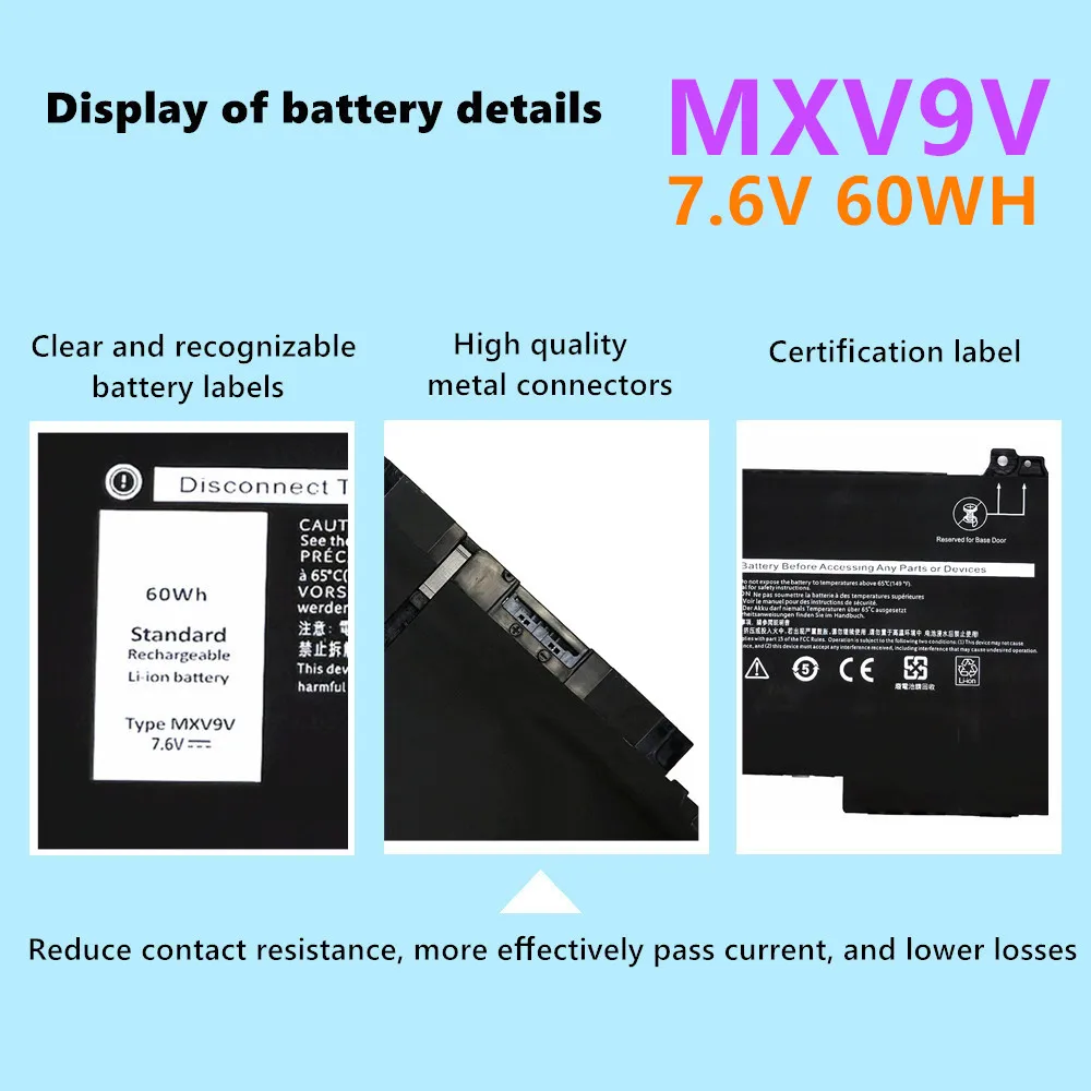 

MXV9V 0G74G Battery For Dell Latitude 13 5300 5310 2-in-1 7300 7400 Series 829MX 5VC2M
