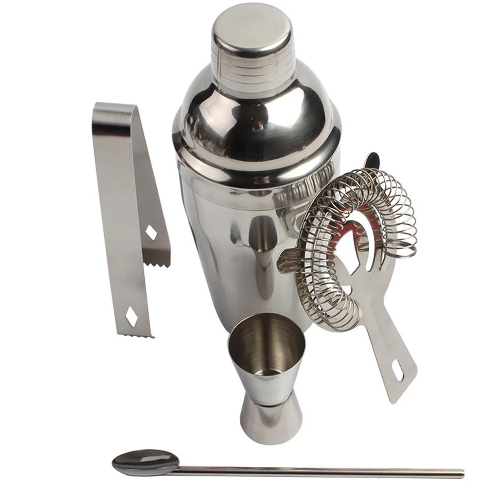 

Stainless Steel Bartender Set Cocktail Shaker Drink Mixer Kit Snow Grams Cup Premium Quality Long Service Life Perfect For Bar