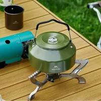 1.4L Portable Whistling Teapot with Handle Boiling Stovetop Kettles Metal for Outdoor Travel Camping Cooking