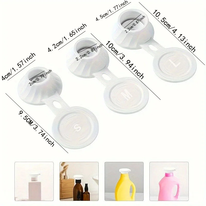 3pcs Bottle Emptying Caps, Adapters Transfer Connector, 3 Sizes Inverted Caps Flipping Bottle