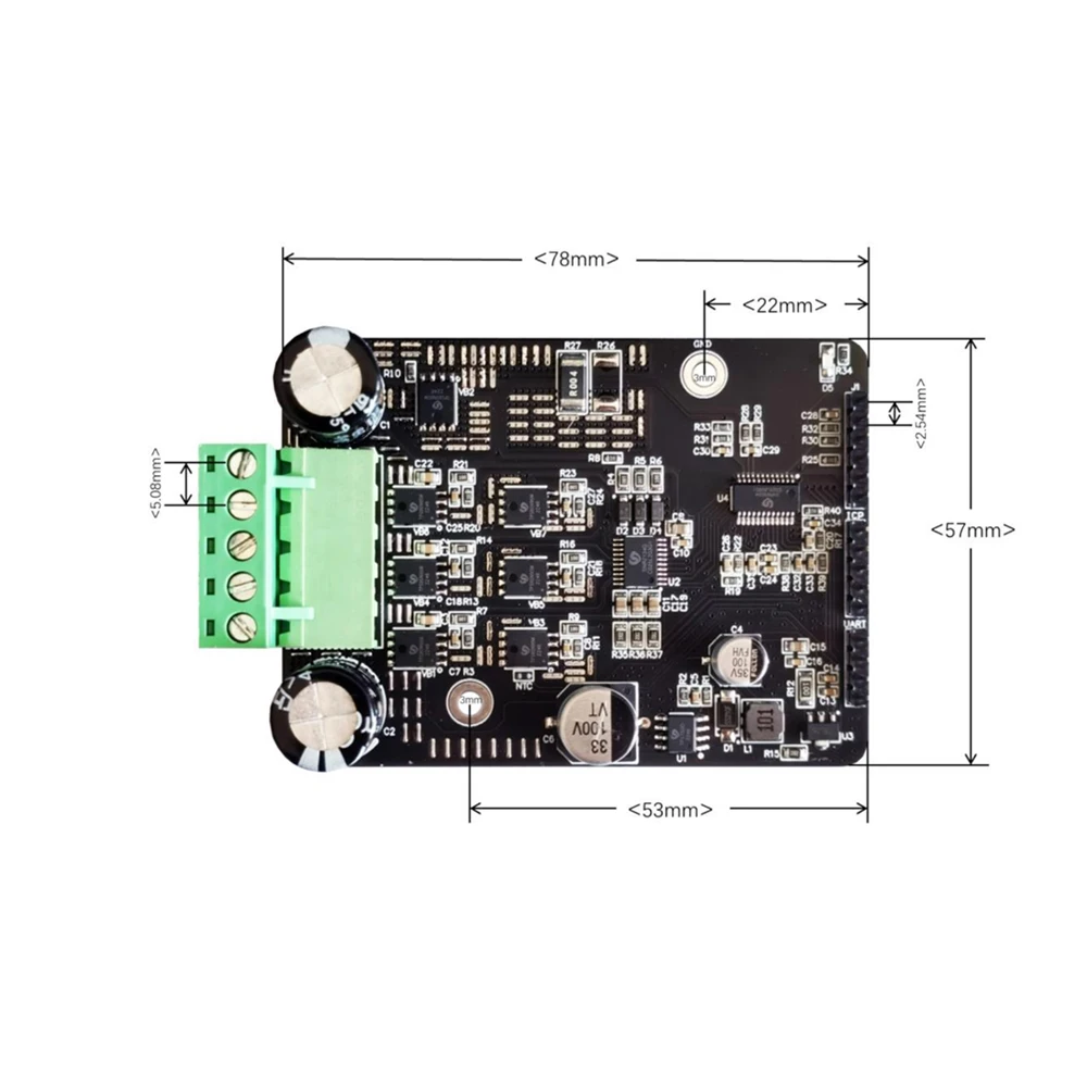 DC 6-80V BLDC Trójfazowy sterownik silnika bezszczotkowego DC PWM Wysoka moc 1600W Sterowanie silnikiem Płyta sterownika Regulator silnika Bez hali