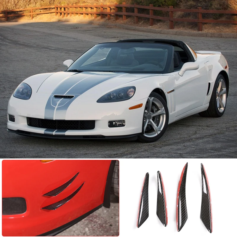 

Car Sticker Front Bumper Spoiler Sports Air Knife For Chevrolet Corvette C6 2005-2013 real carbon fiber Air Knife Front Surround